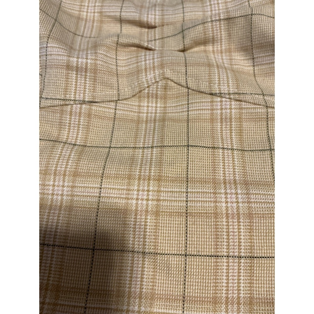 Free People Tan Plaid Strapless Corset Tube Top Smocked Back Size 4 - Picture 7 of 7